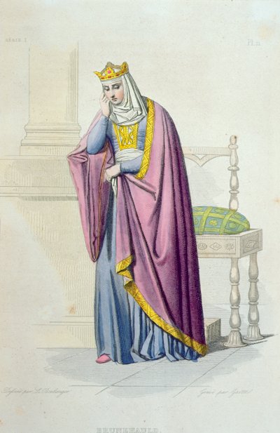 Ritratto della regina Brunilde (m.613) illustrazione da 
